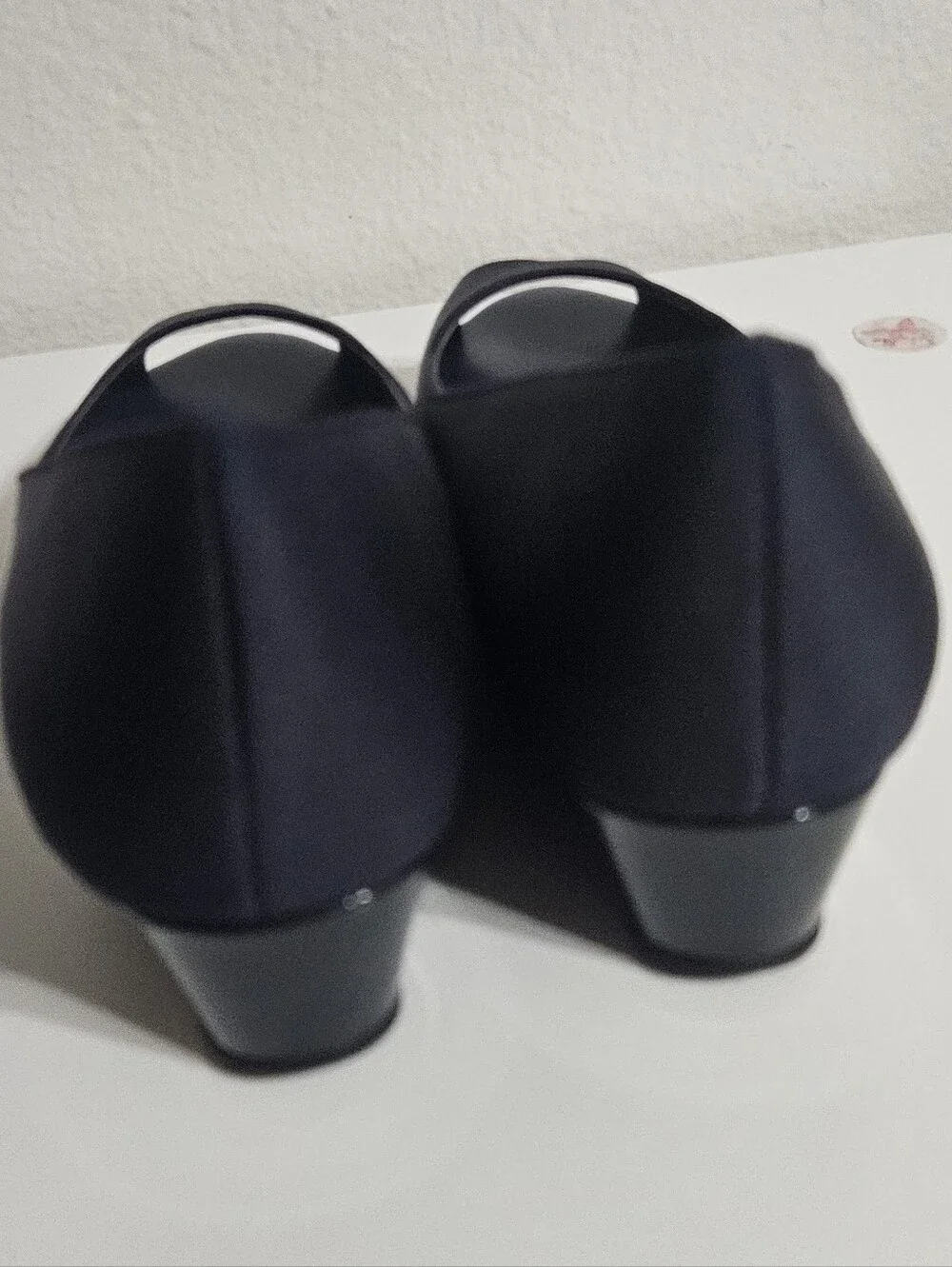 Bandolino Navy Peep-Toe Wedge Pumps